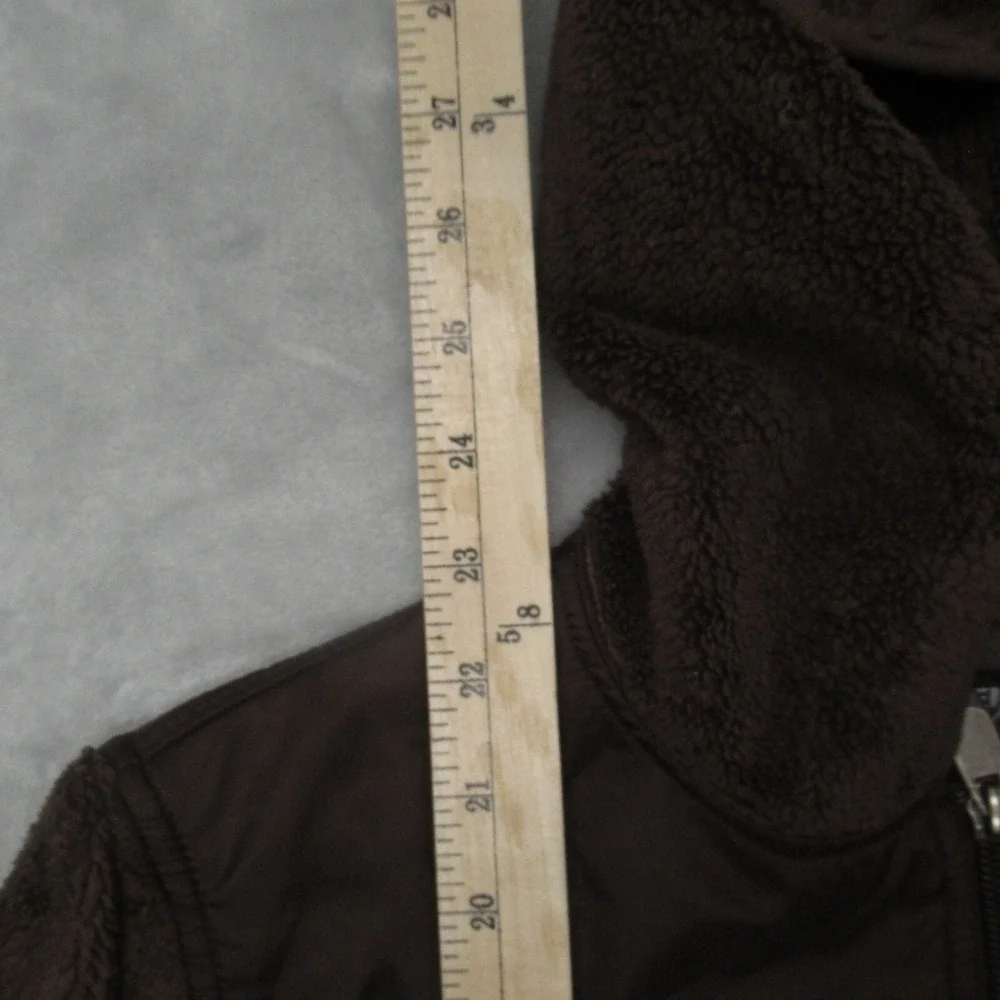 North Face Jacket Women Small Brown Hooded Pockets Sherpa Fleece SUPER SOFT